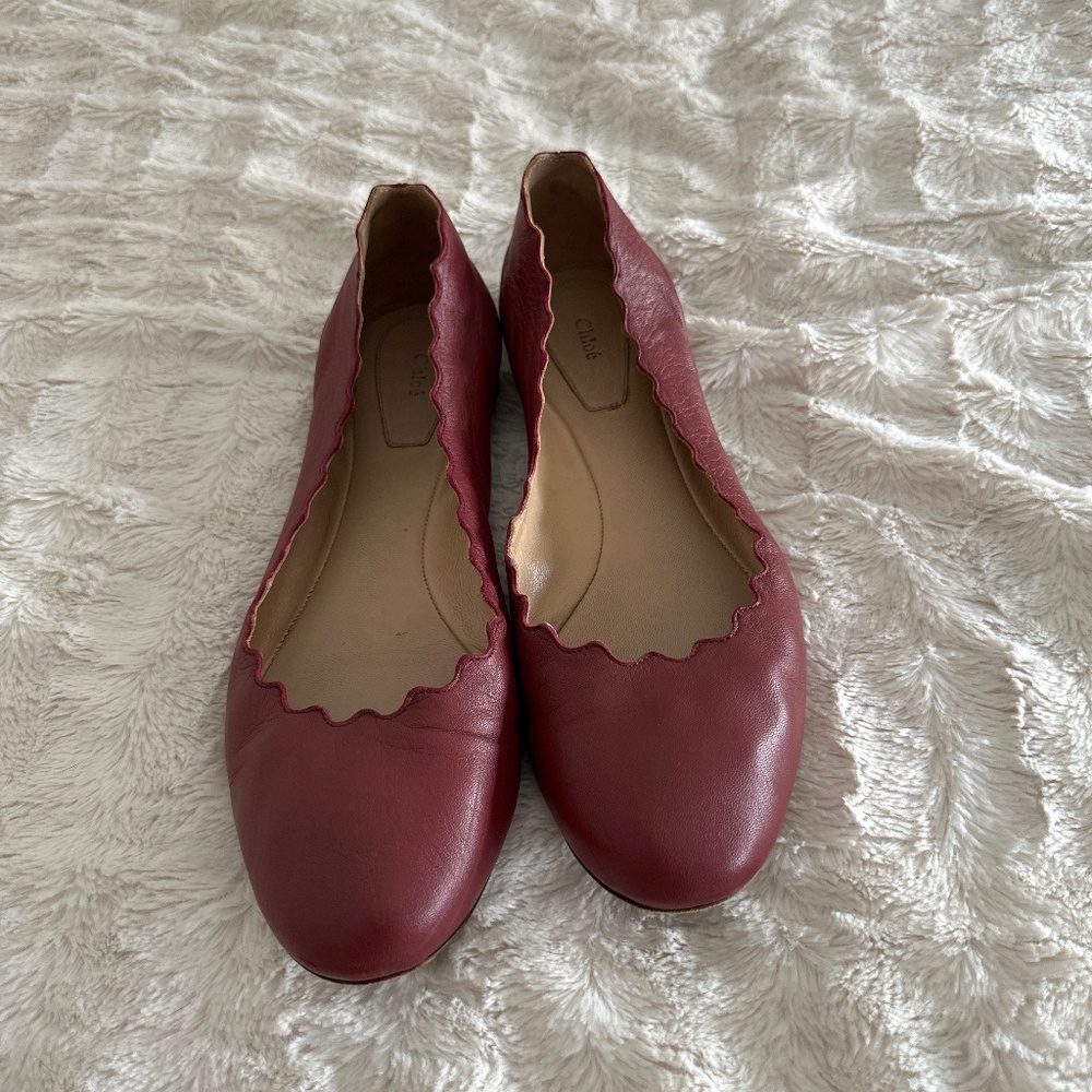 Red Chloe Ballet Flats